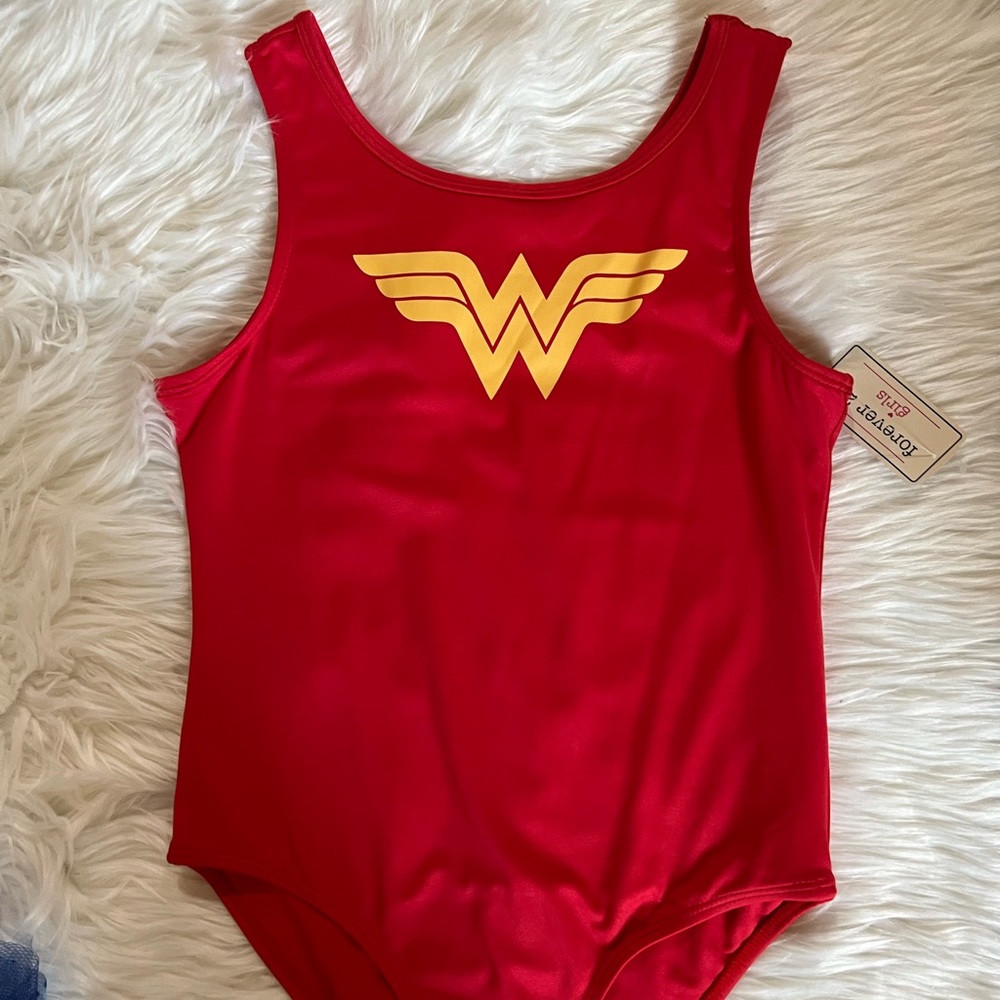 Girls wonder women leotard and tutu